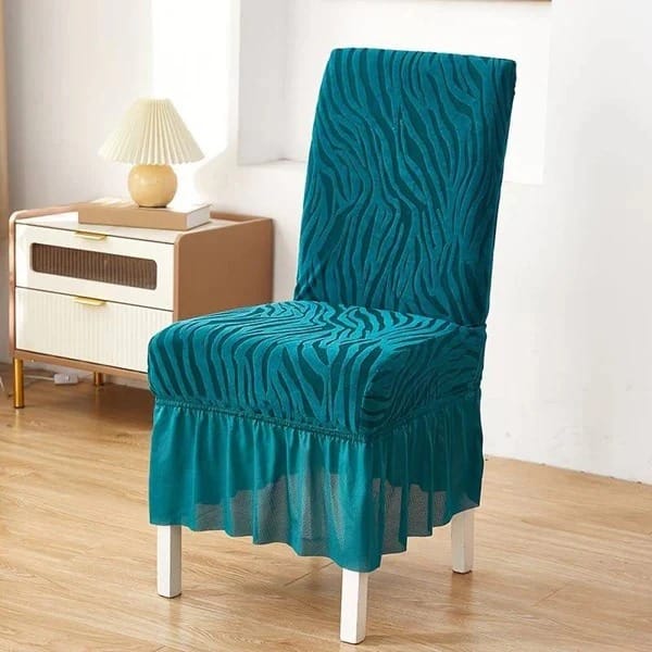 Zebra Velvet Chair Covers With Frill