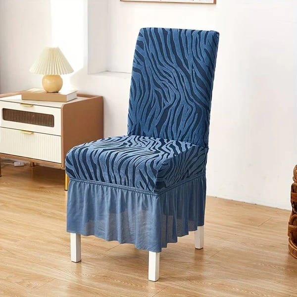 Zebra Velvet Chair Covers With Frill