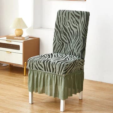 Zebra Velvet Chair Covers With Frill